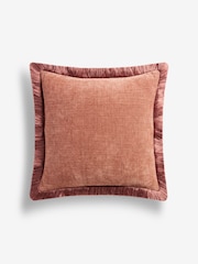 Rust Brown Chunky Fringe Chenille 50 x 50cm Cushion - Image 3 of 5
