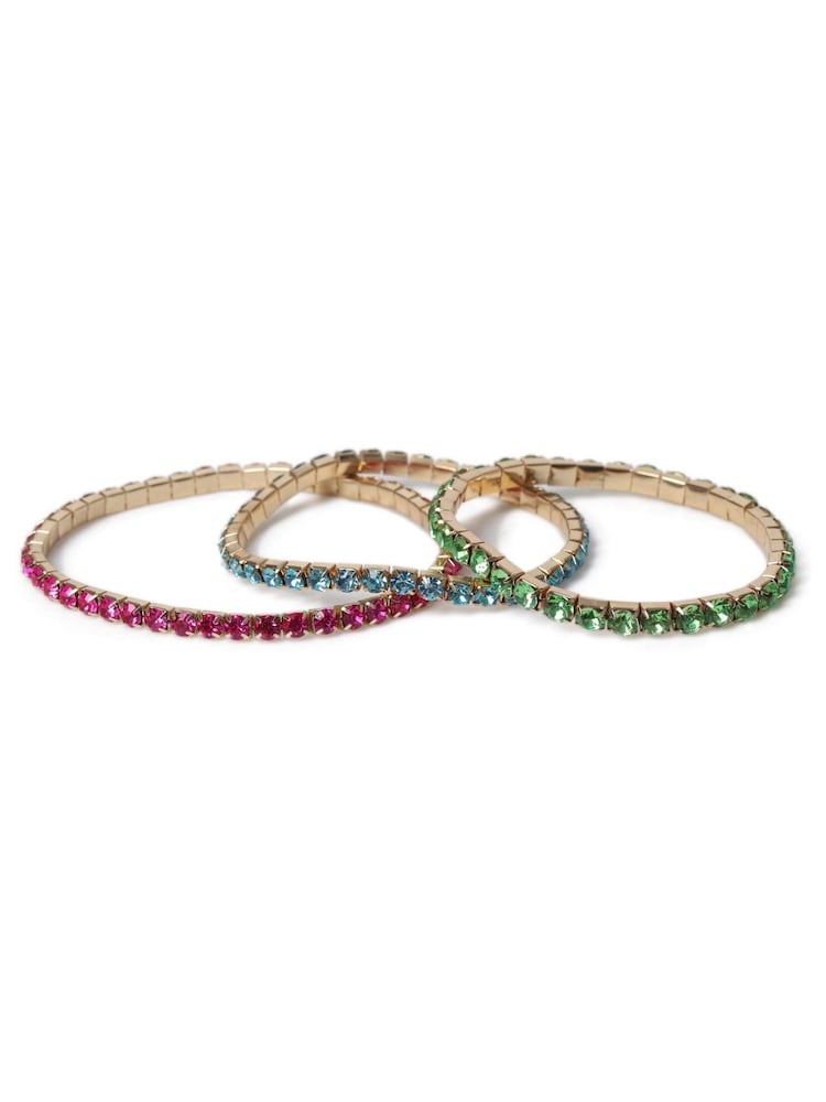 Aela Pink Bright Cupchain Stretch Anklet Set - Image 1 of 2