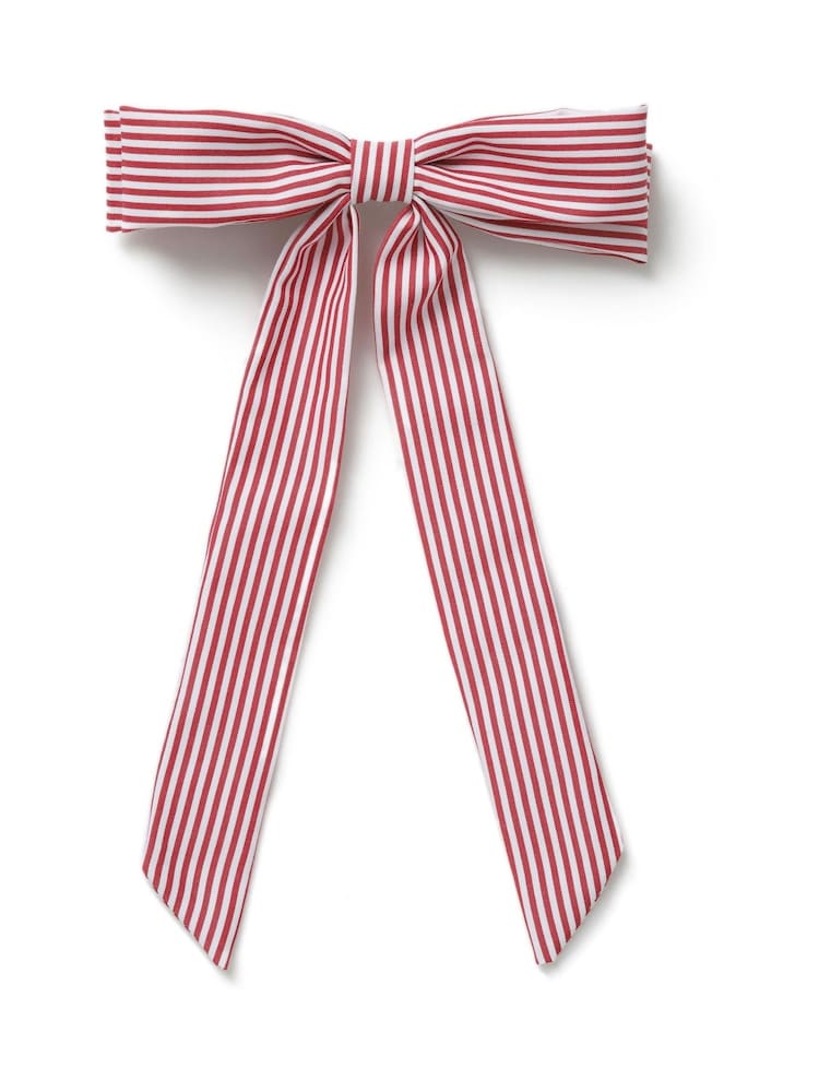 Aela Pink Stripe Skinny Hair Bow - Image 1 of 4