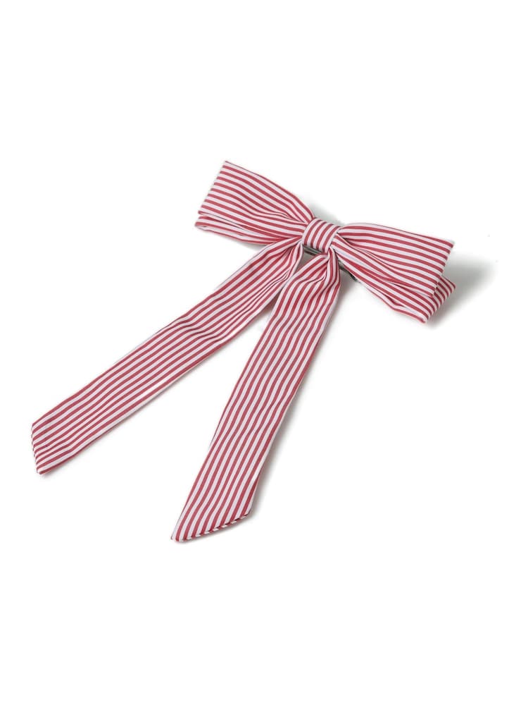 Aela Pink Stripe Skinny Hair Bow - Image 2 of 4