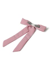 Aela Pink Stripe Skinny Hair Bow - Image 3 of 4