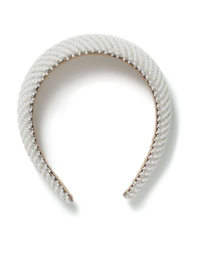 Aela White Pearl and Crystal Aliceband - Image 1 of 3