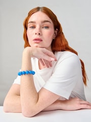 Aela Blue Natural Stone Stretch Bracelet - Image 3 of 3