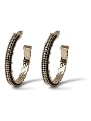 Aela Black Studded Hoop Earrings - Image 1 of 3