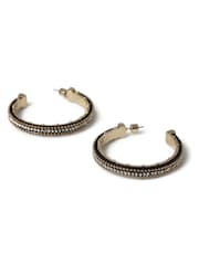 Aela Black Studded Hoop Earrings - Image 2 of 3