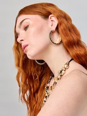 Aela Black Studded Hoop Earrings - Image 3 of 3