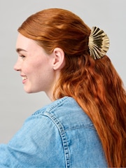 Aela Large Gold Tone Shell Hair Claw - Image 4 of 4
