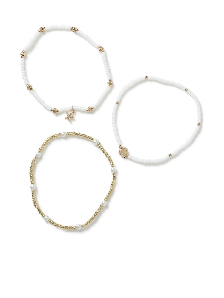 Aela Shell Starfish Pendant Stretch White Anklet Set - Image 1 of 2