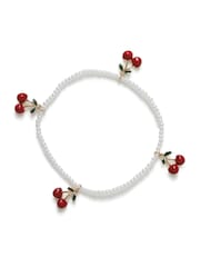Aela Pearl Cherry Stretch White Anklet - Image 1 of 2