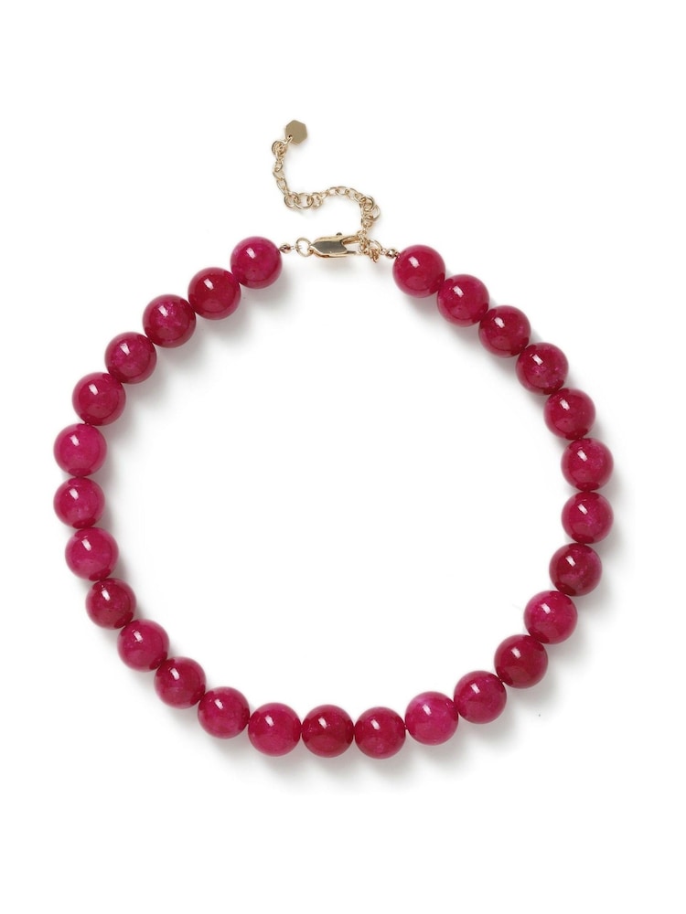 Aela Pink Natural Stone Necklace - Image 1 of 3