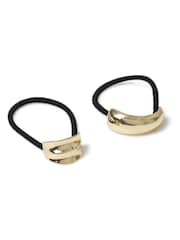 Aela Gold Tone Metal Hair Ties 2 Pack - Image 2 of 2