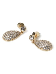 Aela Gold Tone Diamond Simulant Teardrop Style Drop Earrings - Bild 2 von 2