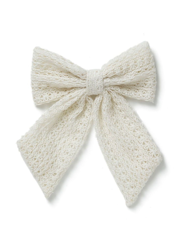 Aela Cream Crochet Bow - Image 1 of 4