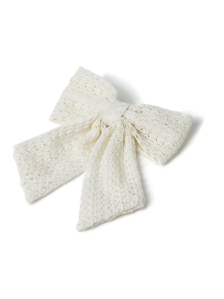 Aela Cream Crochet Bow - Image 2 of 4