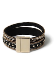 Aela Studded Magnetic Clasp Black Bracelet - Image 1 of 3