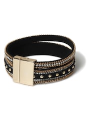 Aela Studded Magnetic Clasp Black Bracelet - Image 2 of 3