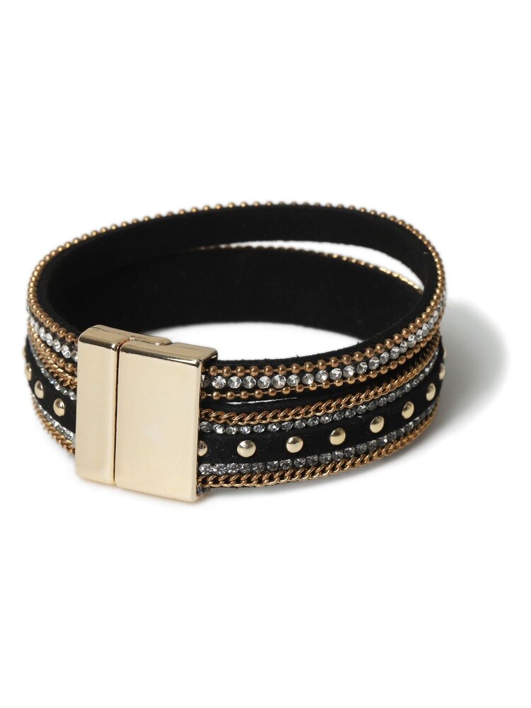 Aela Studded Magnetic Clasp Black Bracelet - Image 2 of 3