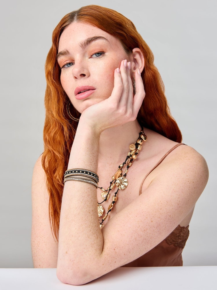 Aela Studded Magnetic Clasp Black Bracelet - Image 3 of 3