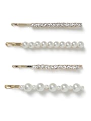Aela Pearl and Crystal White Hair Slide Set - Image 1 of 2