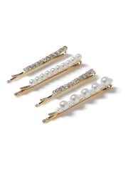Aela Pearl and Crystal White Hair Slide Set - Image 2 of 2