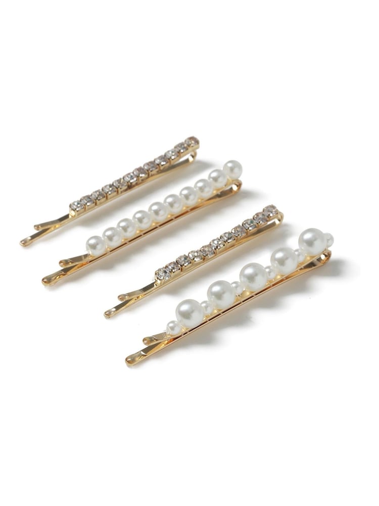 Aela Pearl and Crystal White Hair Slide Set - Image 2 of 2
