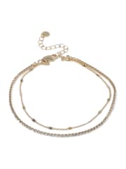 Aela Gold Tone Two Row Cupchain Anklet - Bild 2 von 2