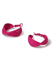 Aela Pink Powdercoat Hoop Earrings - Image 1 of 2