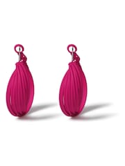 Aela Pink Powdercoat Hoop Earrings - Image 2 of 2