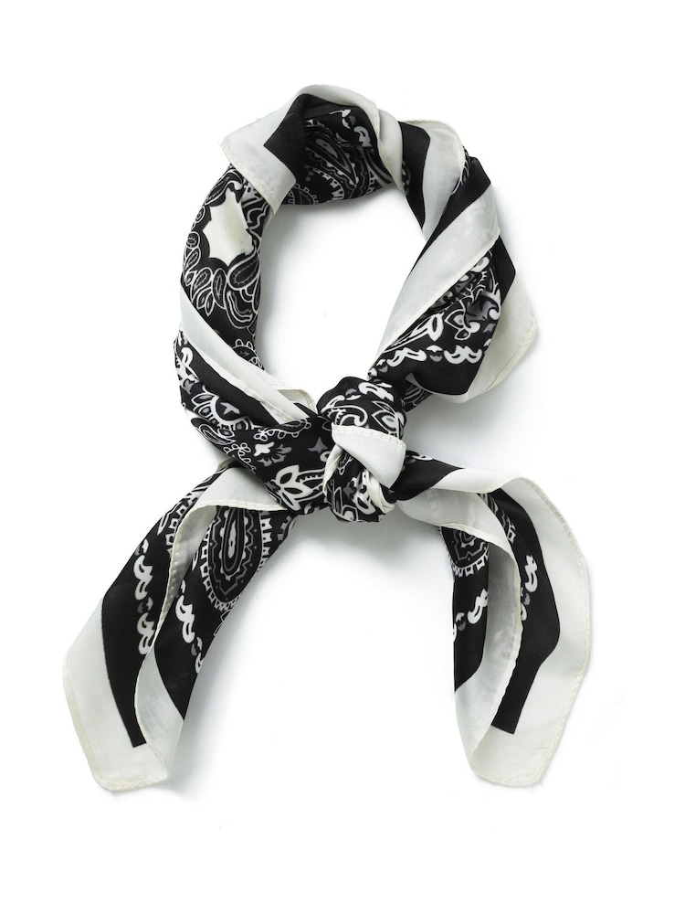 Aela Paisley Print Tie Me Up Black & White Scarf - Image 1 of 3