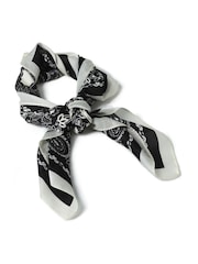 Aela Paisley Print Tie Me Up Black & White Scarf - Image 2 of 3