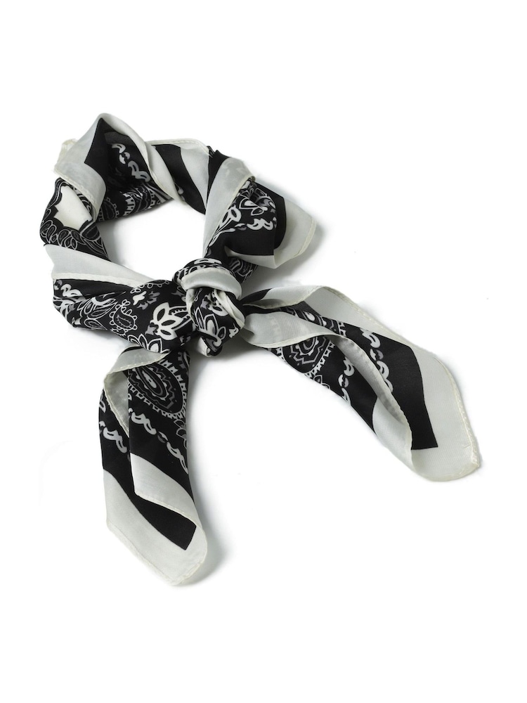 Aela Paisley Print Tie Me Up Black & White Scarf - Image 2 of 3