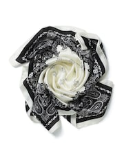 Aela Paisley Print Tie Me Up Black & White Scarf - Image 3 of 3