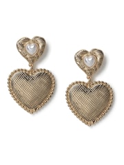 Aela Gold Tone Heart Drop Earrings - Image 1 of 2