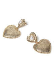 Aela Gold Tone Heart Drop Earrings - Image 2 of 2
