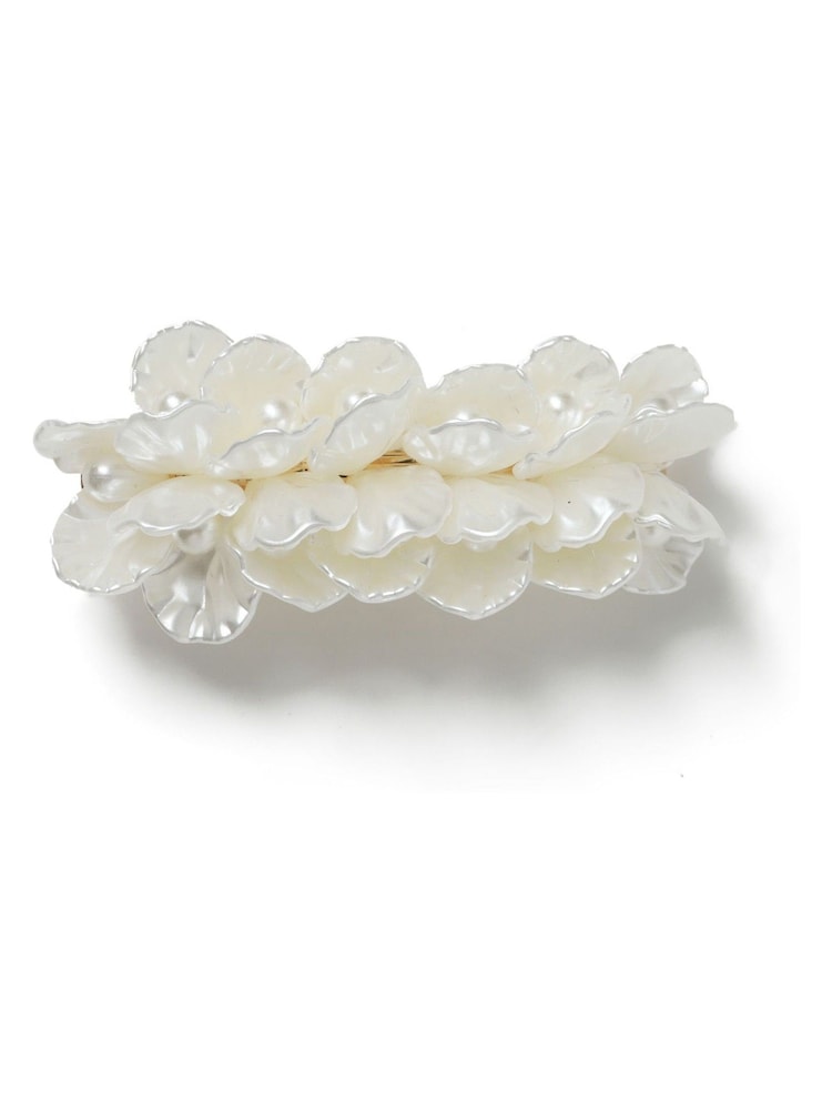 Aela Cream Flower Pearl Hair Barrette Clip - Image 1 of 4