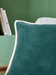 Dark Teal Loxley Velvet 50 x 50cm Cushion - Image 2 of 5
