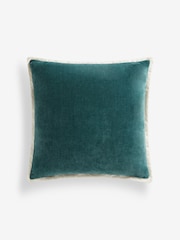 Dark Teal Loxley Velvet 50 x 50cm Cushion - Image 3 of 5