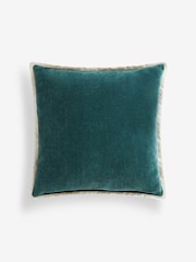 Dark Teal Loxley Velvet 50 x 50cm Cushion - Image 4 of 5