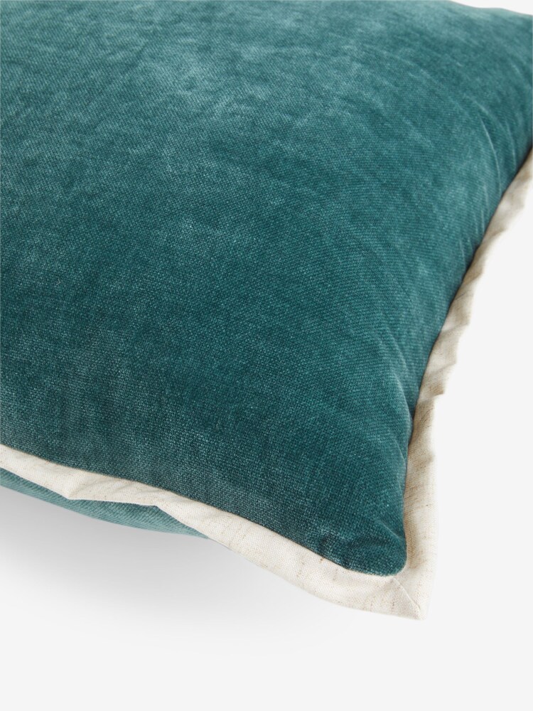 Dark Teal Loxley Velvet 50 x 50cm Cushion - Image 5 of 5
