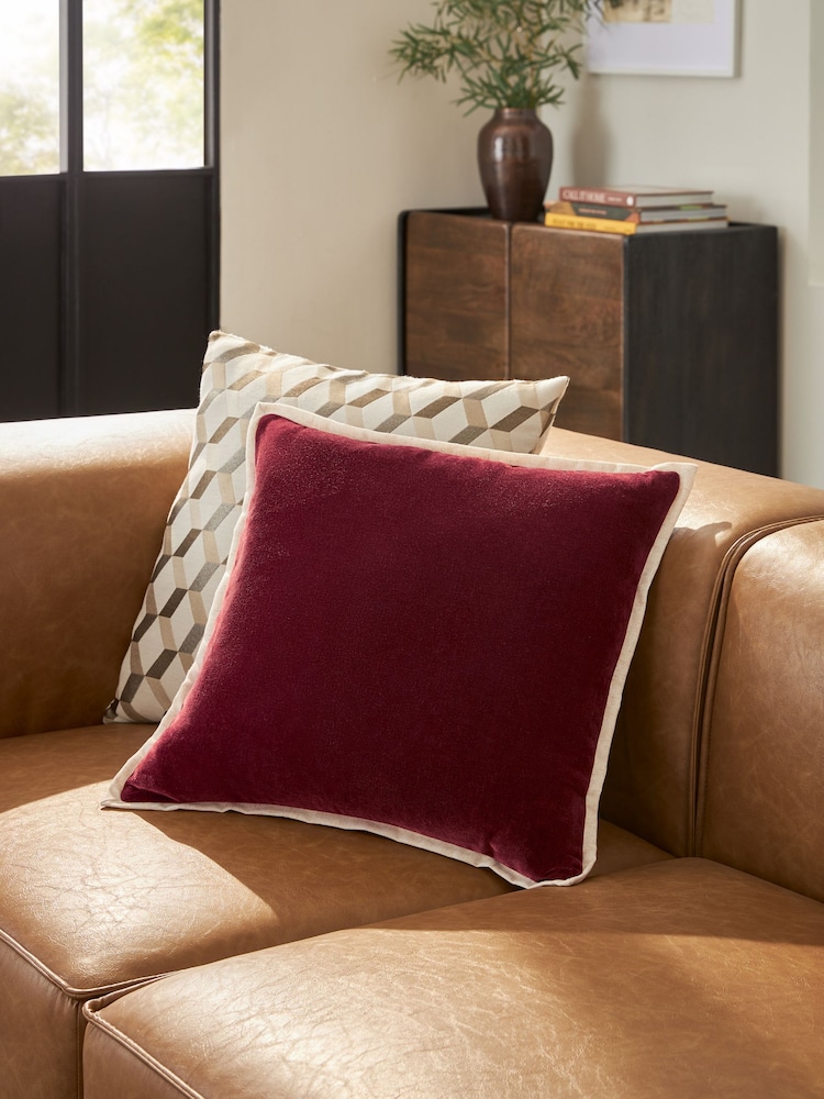 Orange Loxley Velvet 50 x 50cm Cushion - Image 1 of 5