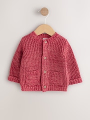 Red 100% Cotton My First Christmas Baby Knitted Cardigan - Image 1 of 2