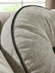 Black Round Aubrey Tweed Velour Trim Cushion - Image 5 of 5