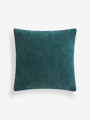 Dark Teal Loxley Velvet 50 x 50cm Knife Edge Cushion - Image 3 of 5