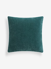 Dark Teal Loxley Velvet 50 x 50cm Knife Edge Cushion - Image 4 of 5