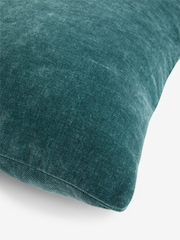 Dark Teal Loxley Velvet 50 x 50cm Knife Edge Cushion - Image 5 of 5