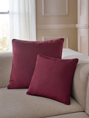 Plum Purple 59 x 59cm Matte Velvet Cushion - Image 2 of 6