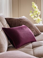 Plum Purple 40 x 59cm Matte Velvet Cushion - Image 1 of 5
