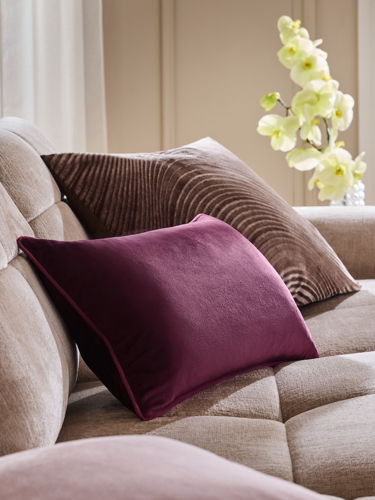 Plum Purple 40 x 59cm Matte Velvet Cushion - Image 1 of 5