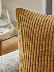 Ochre Yellow 43 x 43cm Corded Chenille Cushion - Image 3 of 6