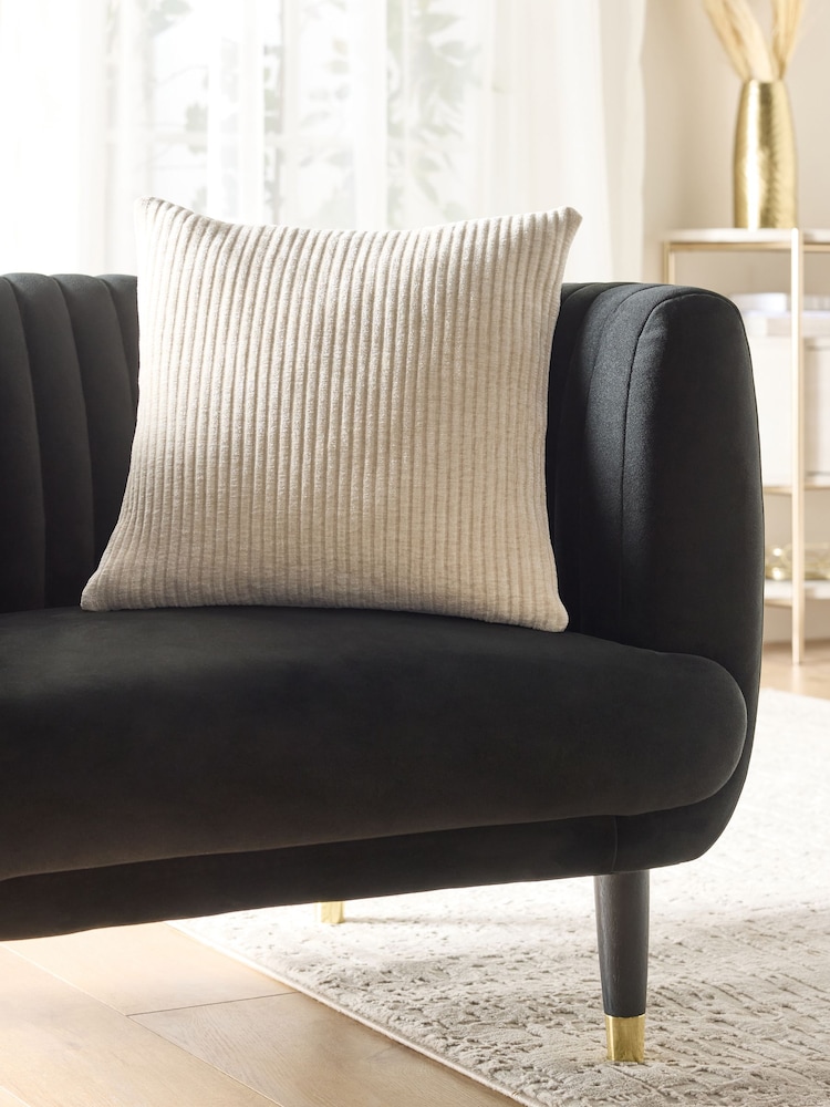 Light Natural 43 x 43cm Corded Chenille Cushion - Image 2 of 5
